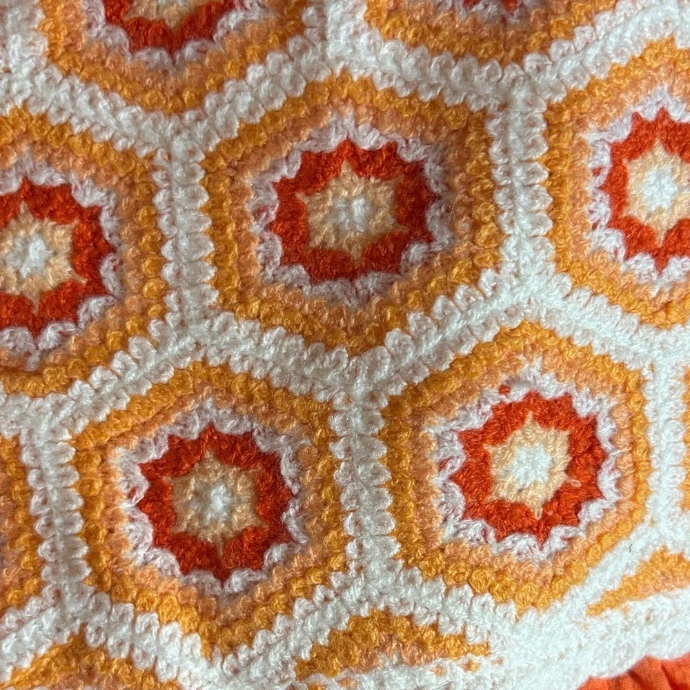 Haute Hippie Orange and White Crochet Kids Dress
